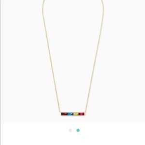 Kendra Scott Jack bar pendant necklace- rainbow crystal